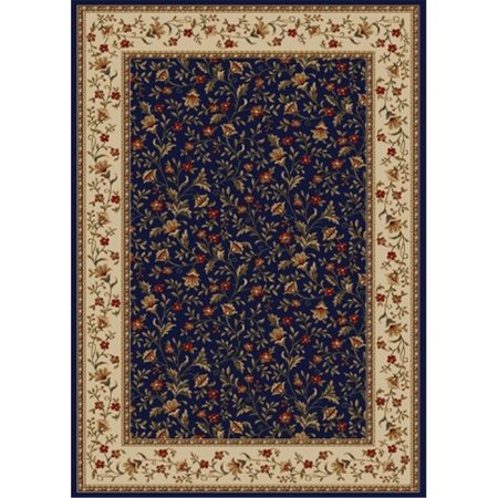 AURIC 1593-1173-NAVY Como Rectangular Navy Blue Traditional Italy Area Rug; 7 ft. 9 in. W x 11 ft. H AU489370